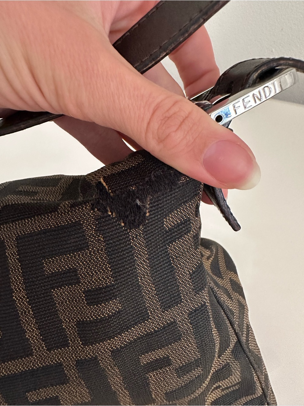 Fendi Black and Brown FF Logo Shoulder Bag - Picture 8 of 15
